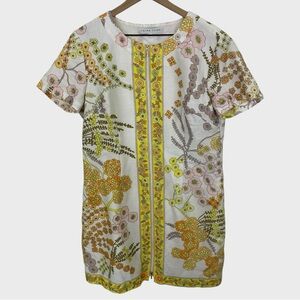 Trina Turk Multicolor Floral Mod Zip Front Shift Dress Size 12